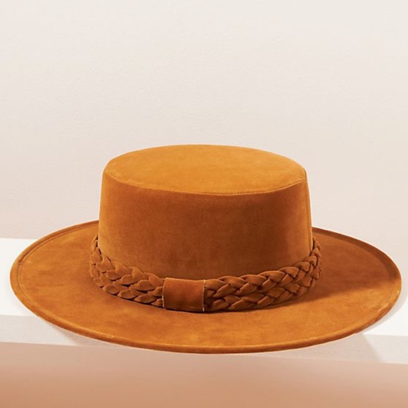 Ashton trimmed boater hat Clearance